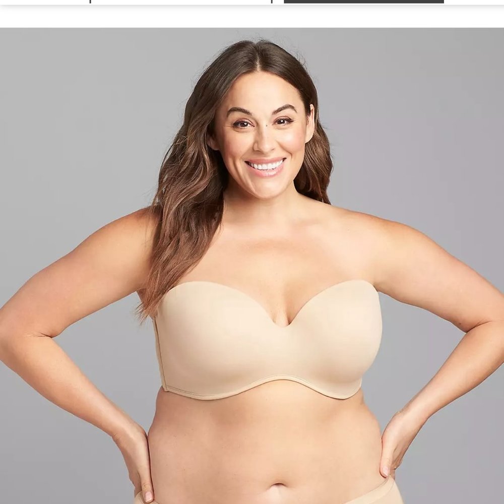 CACIQUE Multi-Way Boost Strapless Bra Size 42C Nude